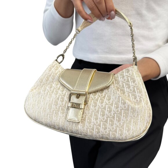 Christian Dior Vintage 2002 Trotter Monogram Chain Mini Bag Pchette [106217] - Picture 4 of 16